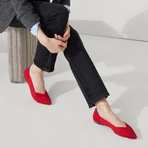 ROTHY'S The Point II Flats In Love insole comfort COLOR: Lollipop Red size 10.5